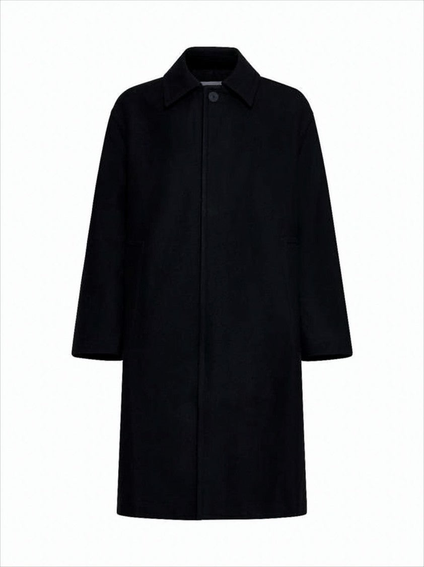 Studio Nicholson Oversized Black Wool Blend Coat