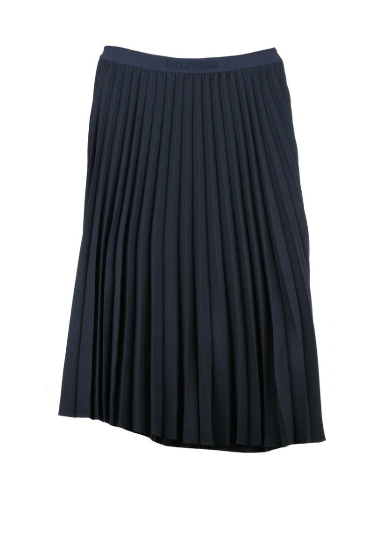 Tommy Hilfiger Blue Logo Pleated Skirt
