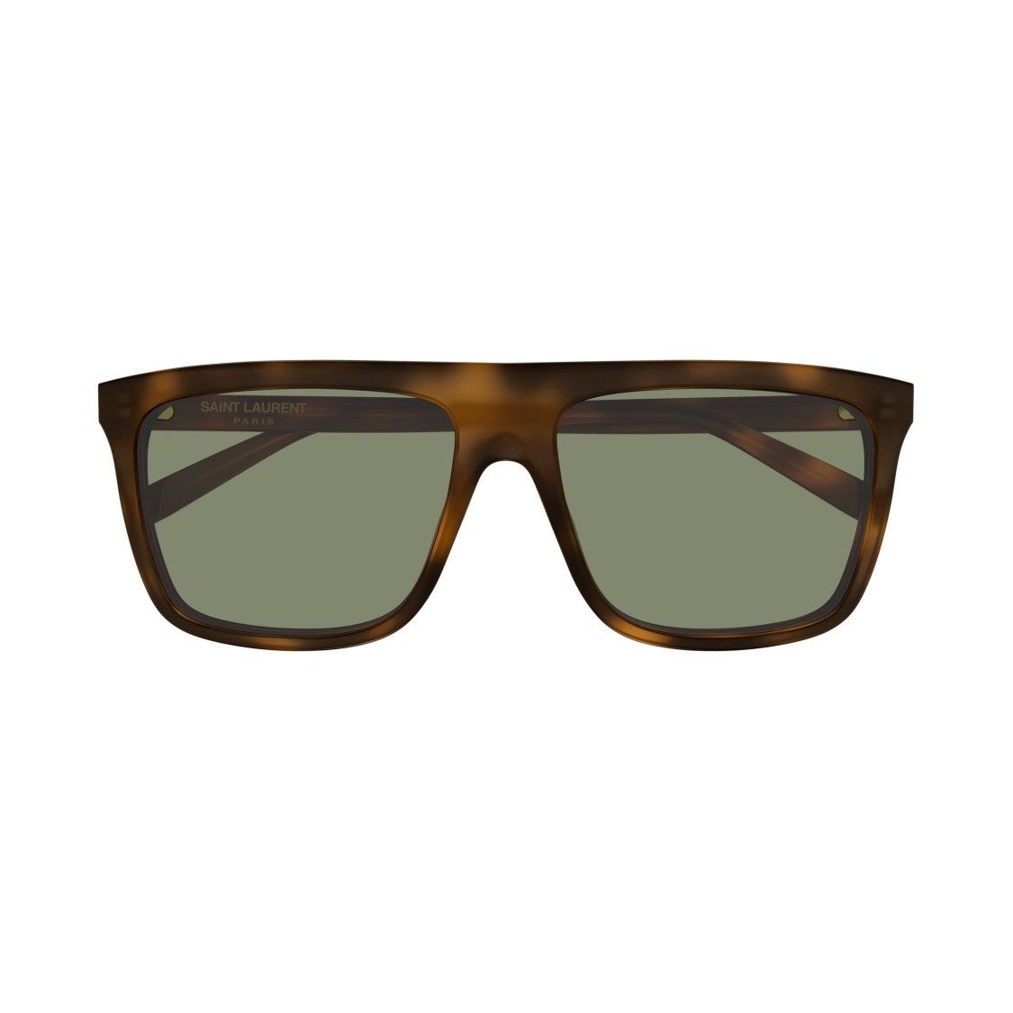 Saint Laurent Bold Rectangular Tortoiseshell Sunglasses