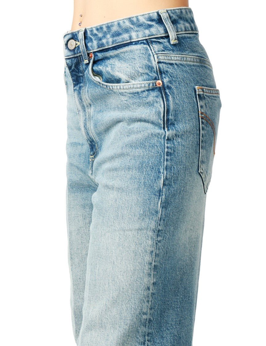 Dondup Blue Denim Amber Cotton Jeans
