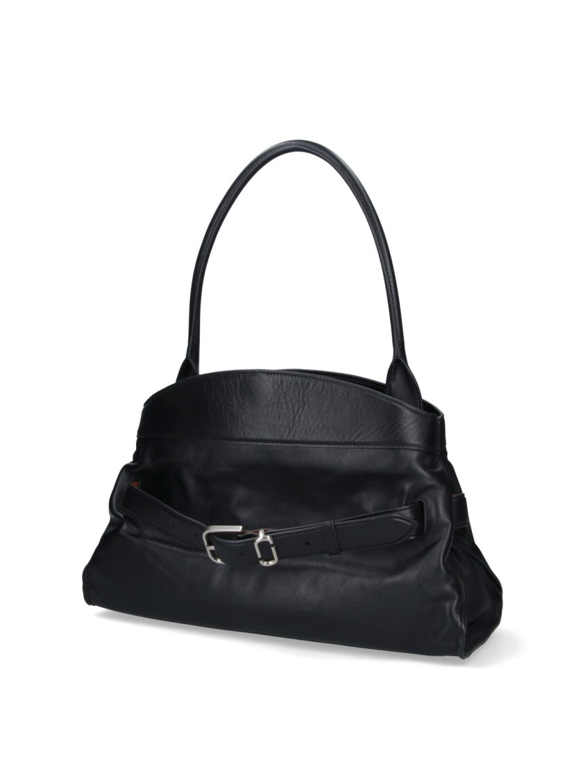 Marc Jacobs Structured Black Calf Leather Shoulder Bag