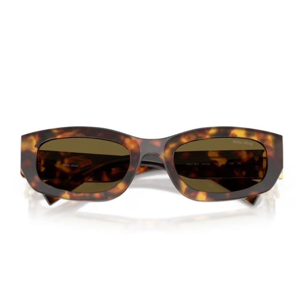 Miu Miu 0Mu B04s Miu Glimpse Rectangular Honey-Havana Sunglasses