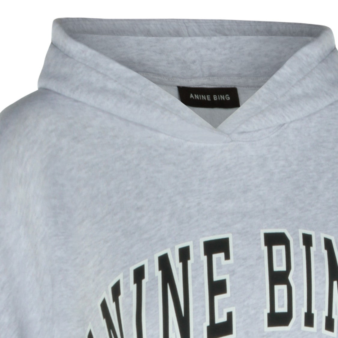 Anine Bing Light Grey Cotton Sweatshirt With Hoodie And Logo Detail