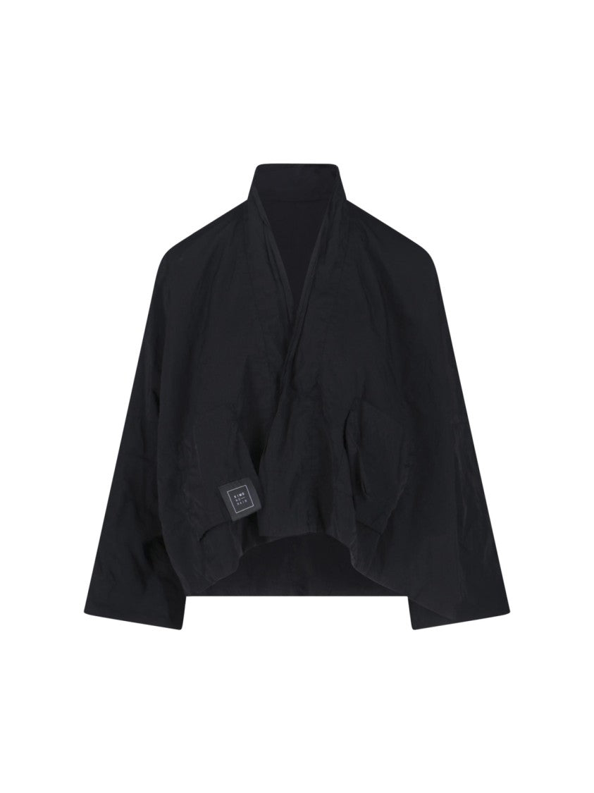 Kimono Rain Black No-Rain Waterproof High Collar Jacket