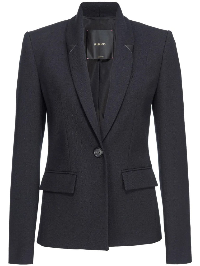 Pinko Shawl-Lapel Twill Blazer