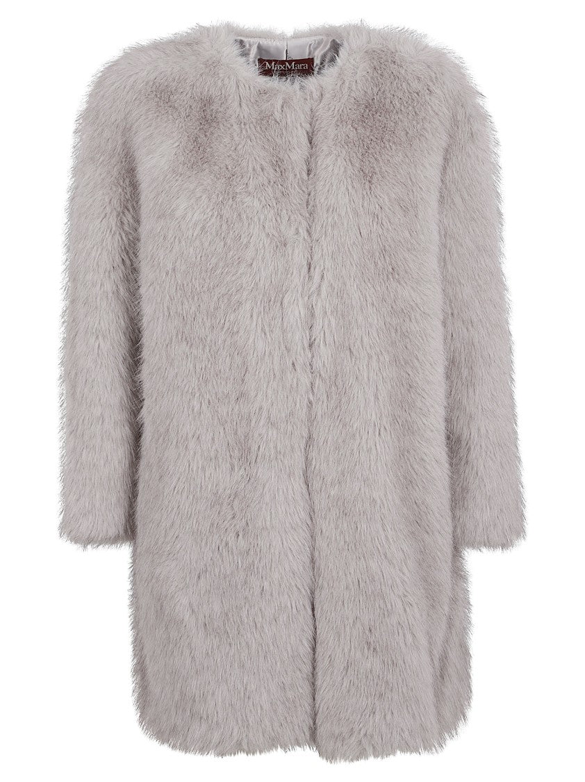 Max Mara Plush Faux Fur Coat With Seamless Design