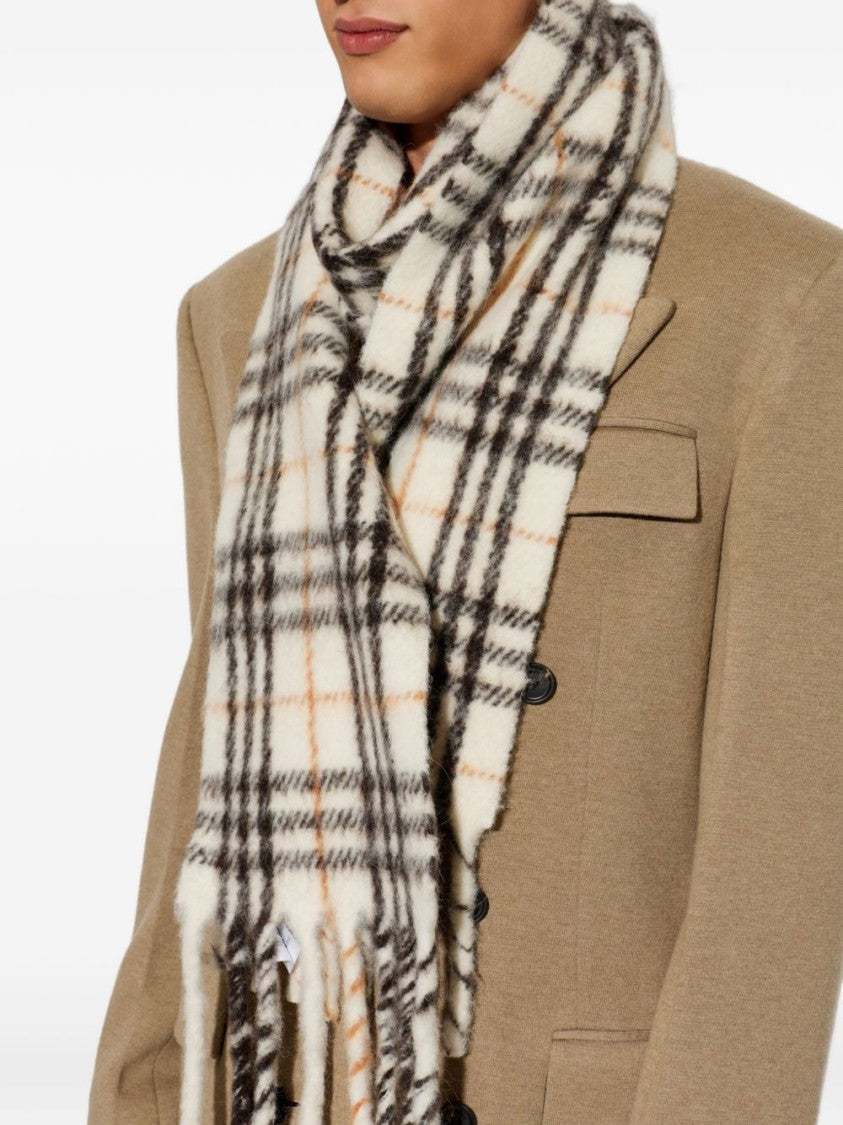 Burberry Multicolor Checked Fringed-Edge Scarf