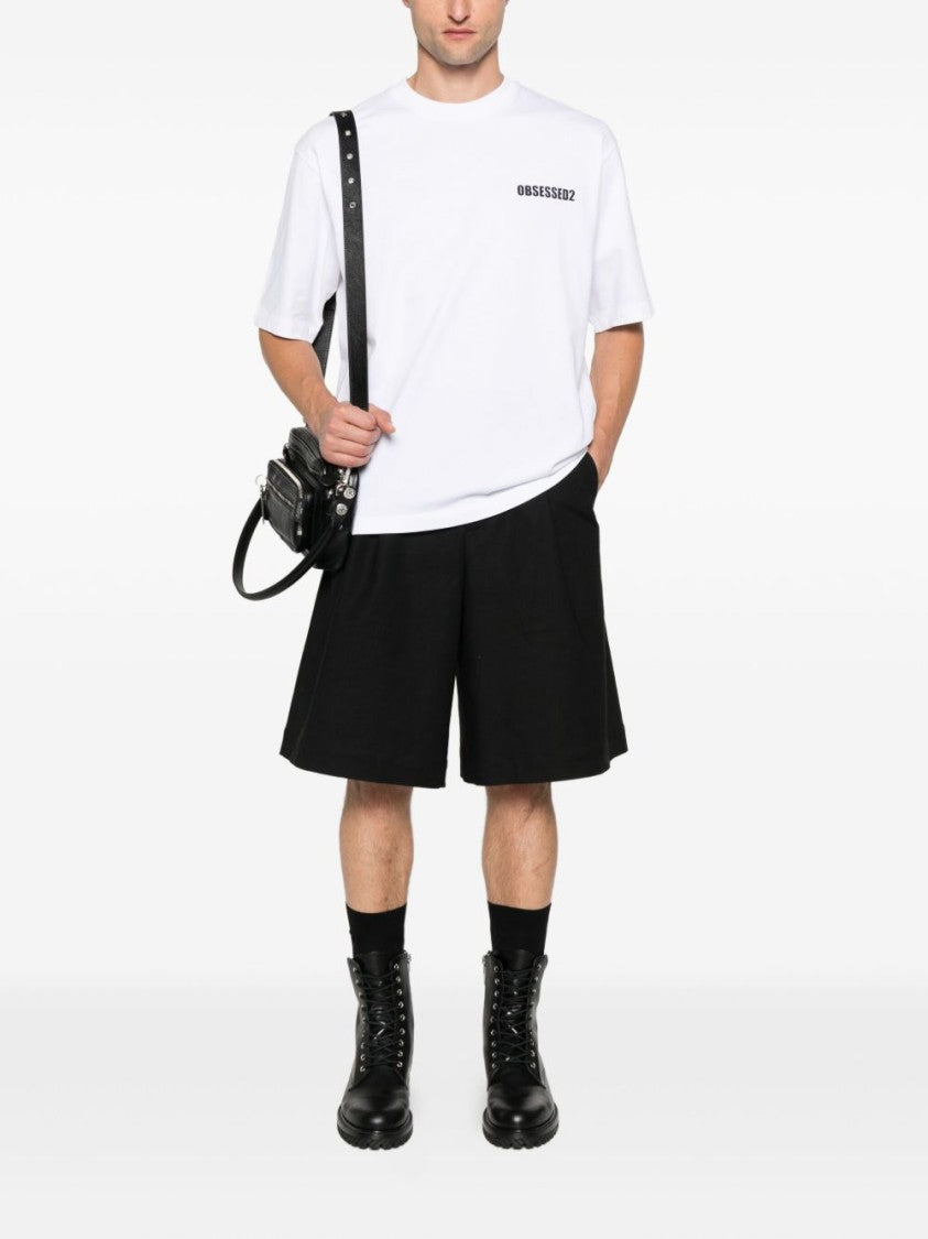 Dsquared2 Black Cotton T-Shirt With Logo Detailing