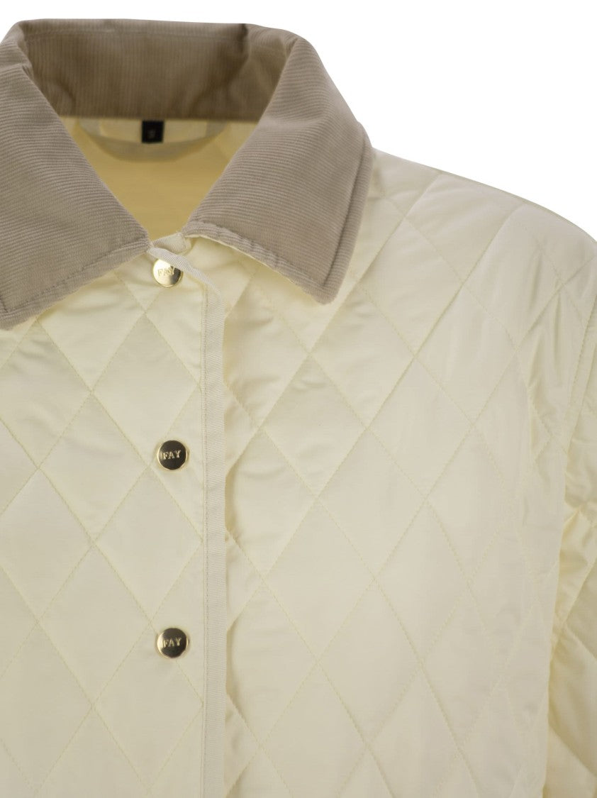 Fay Diamond Quilted Nylon Shirt Jacket