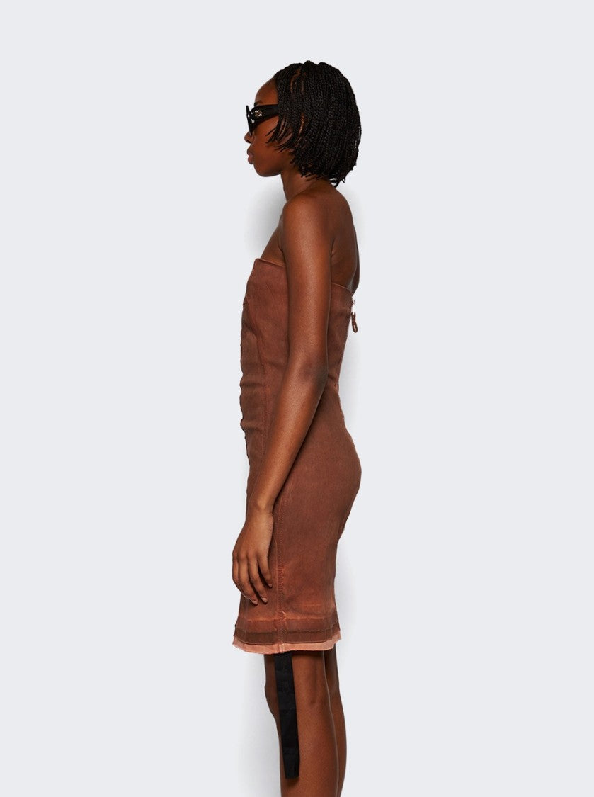 Drkshdw By Rick Owens Splintered Stretch Denim Bustier Dress