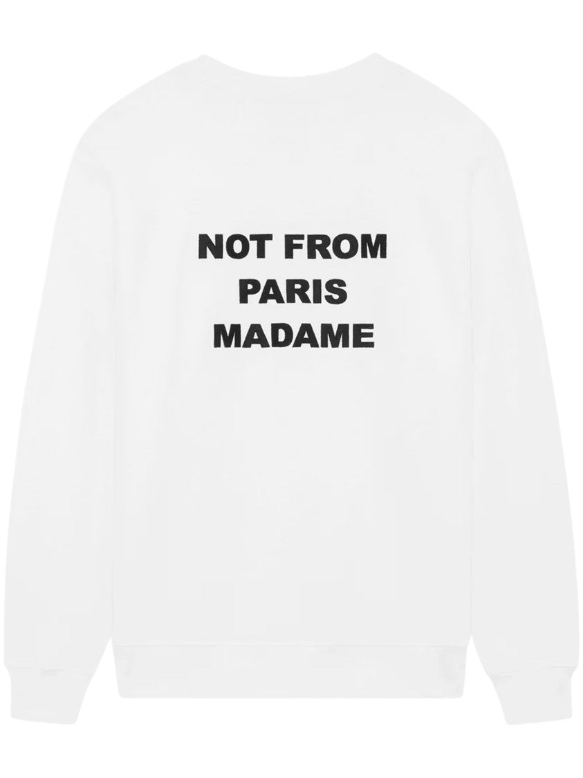 Drôle De Monsieur White Sweatshirt With Bold Slogan Detail