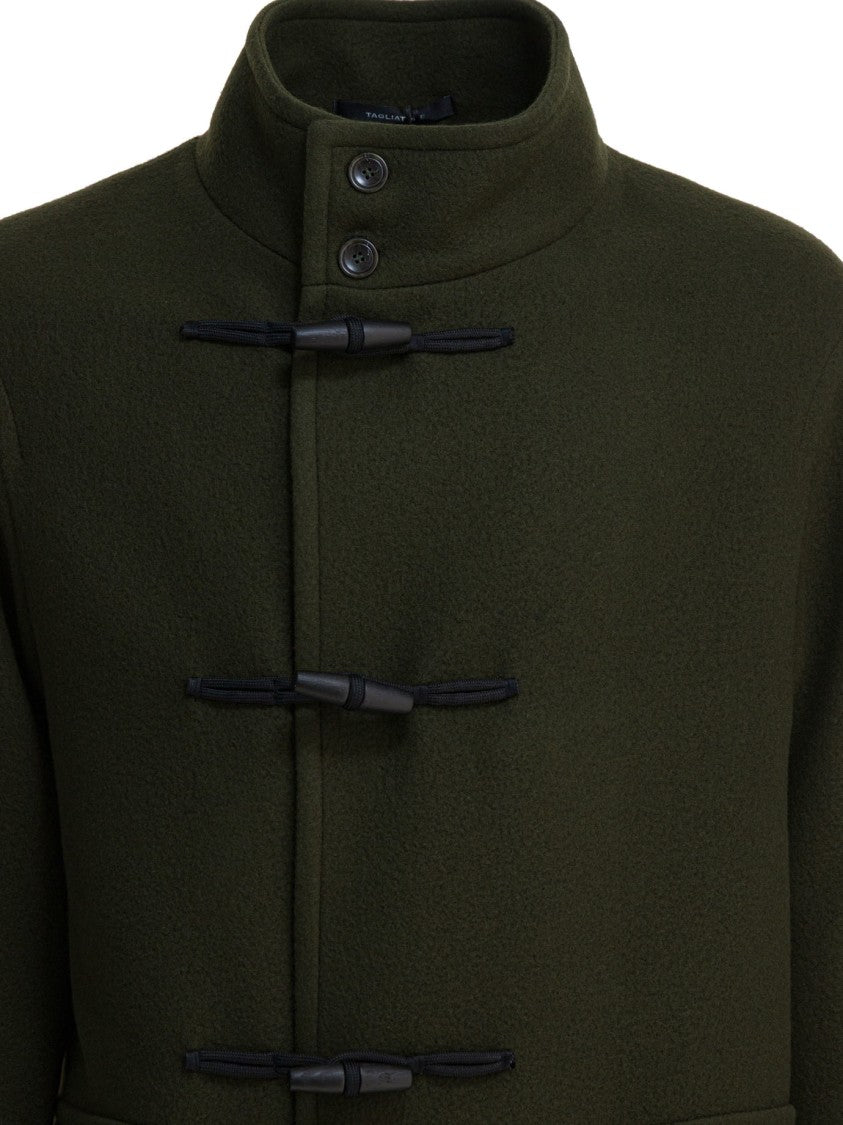 Tagliatore Mid-Length Green Wool Blend Jacket