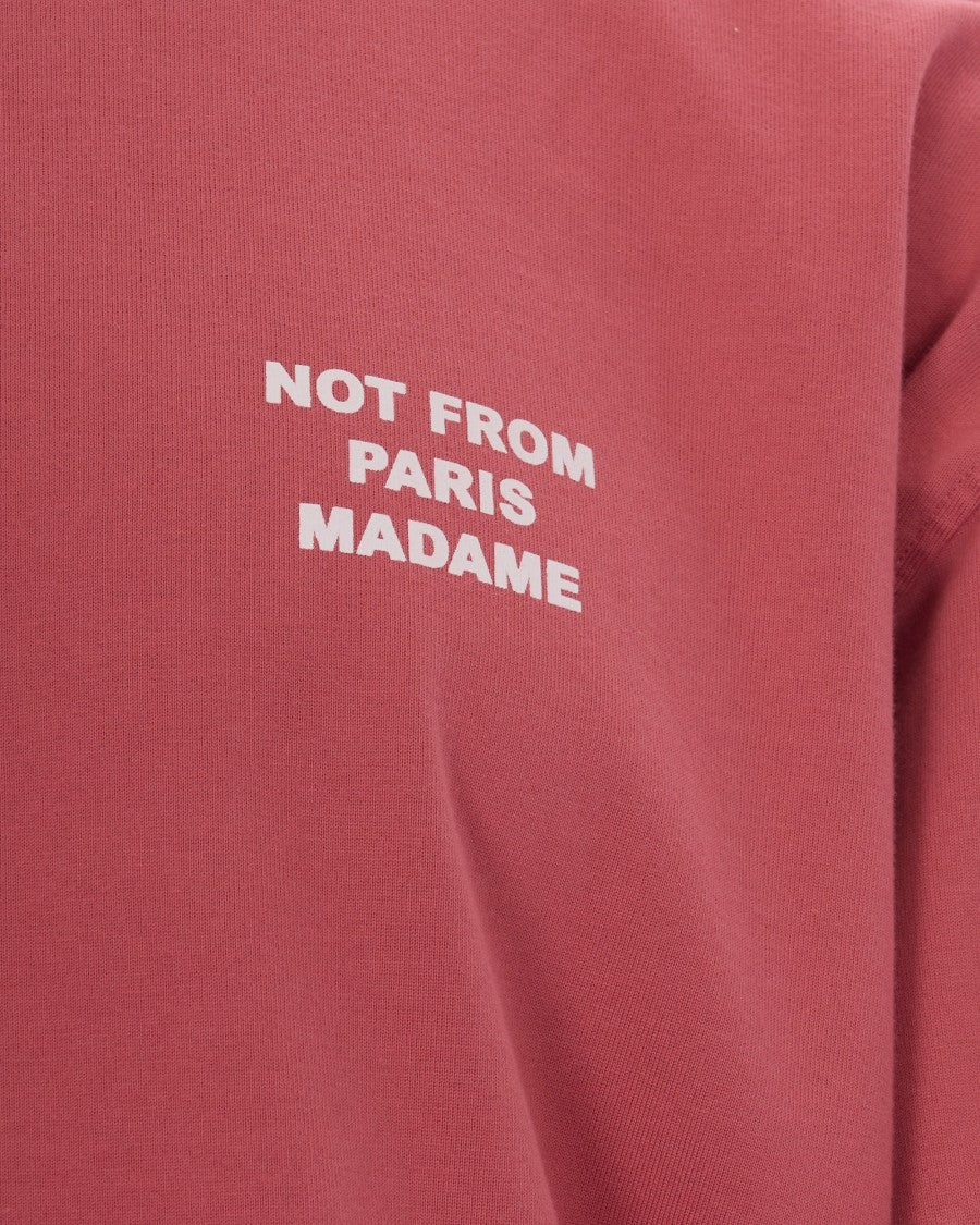 Drôle De Monsieur Long-Sleeve Blush Pink T-Shirt With Bold Slogan Print