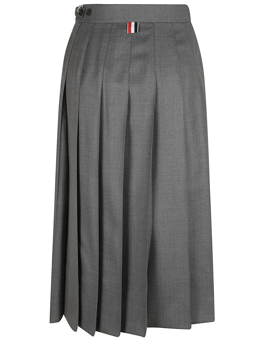 Thom Browne Pleated Wool Skirt With Tailored Silhouette