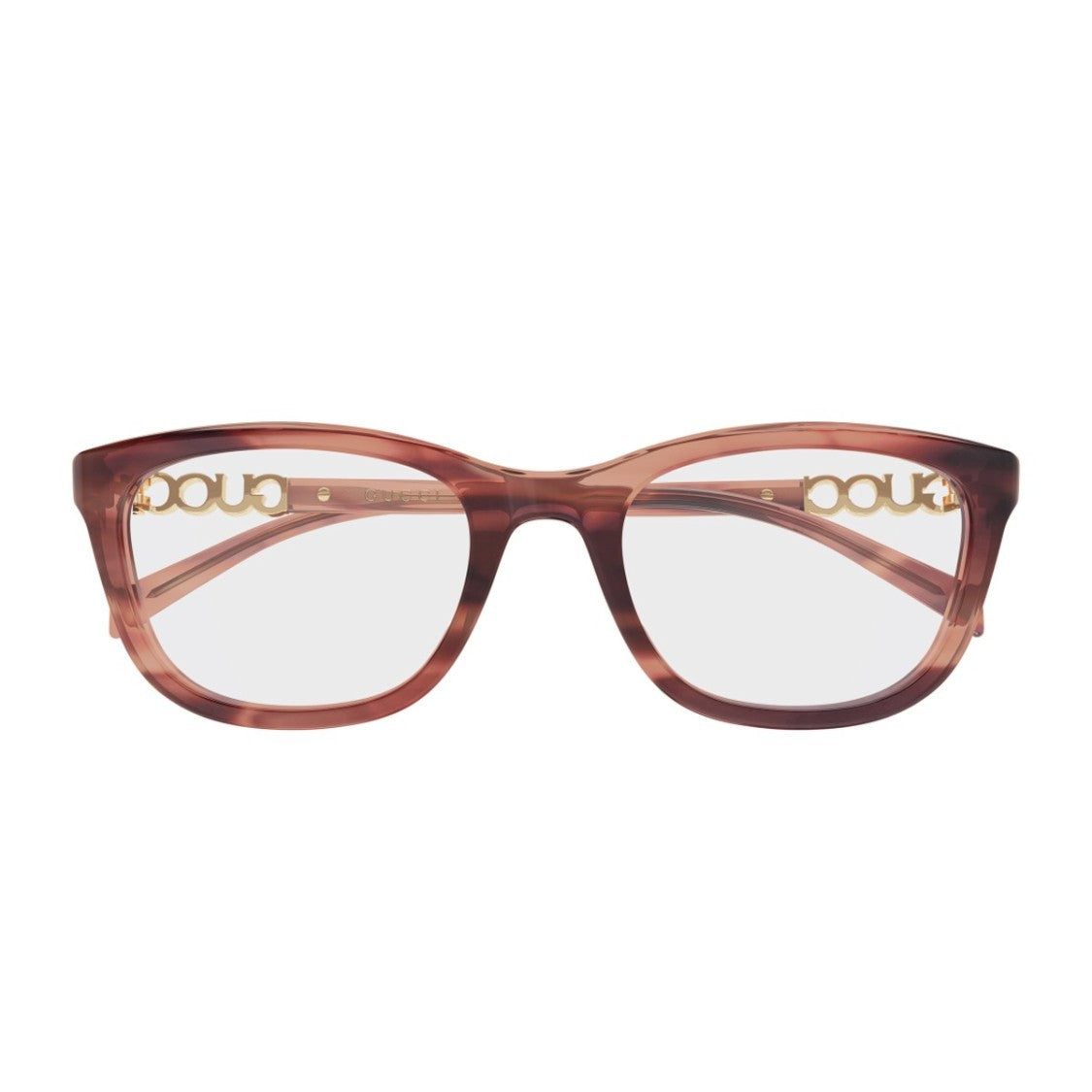 Gucci Light Havana Acetate Rectangular Sunglasses