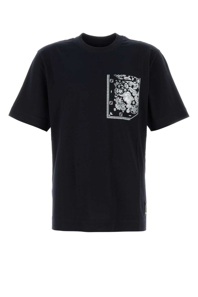 Fendi Midnight Blue Cotton T-Shirt