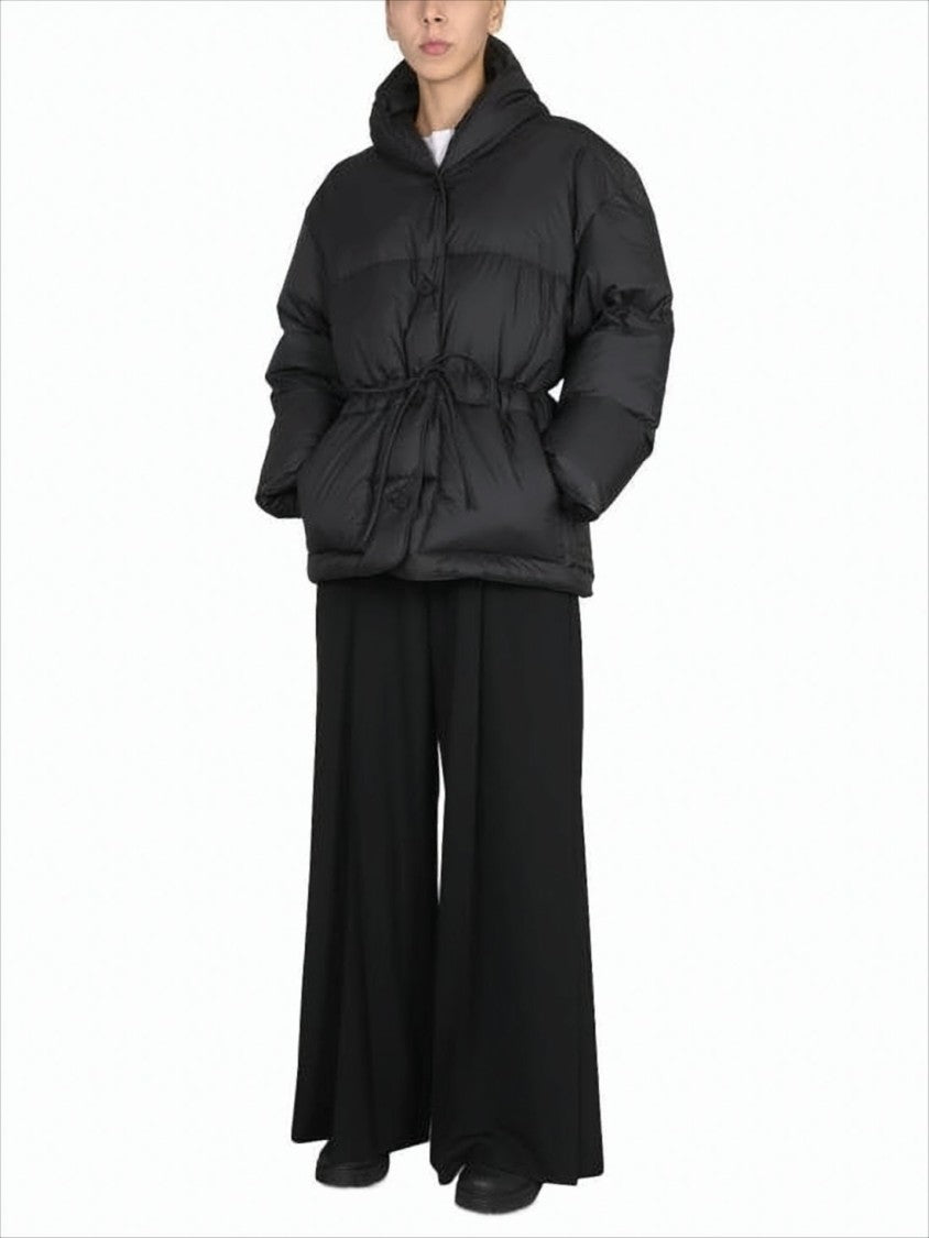 Ienki Ienki Voluminous Quilted Black Down Jacket With Adjustable Waist