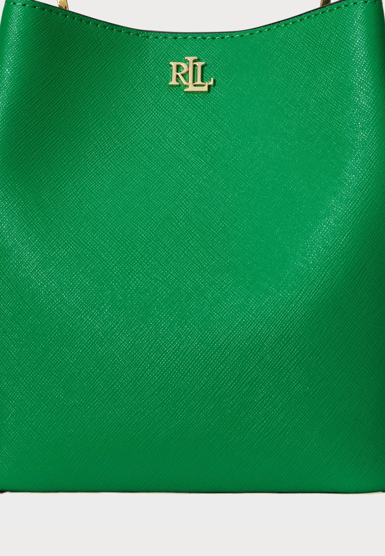 Lauren Ralph Lauren Green Reese Small Silk Bucket Bag