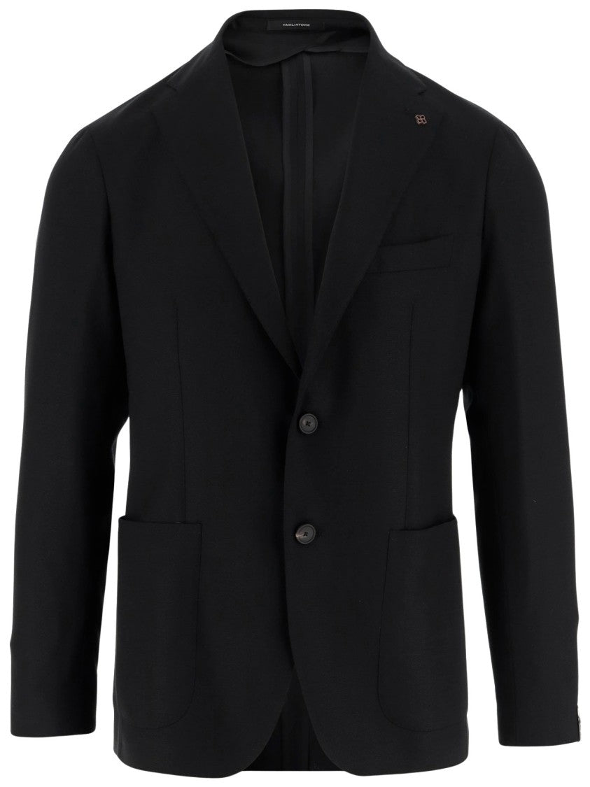 Tagliatore Stretch Wool Single-Breasted Jacket