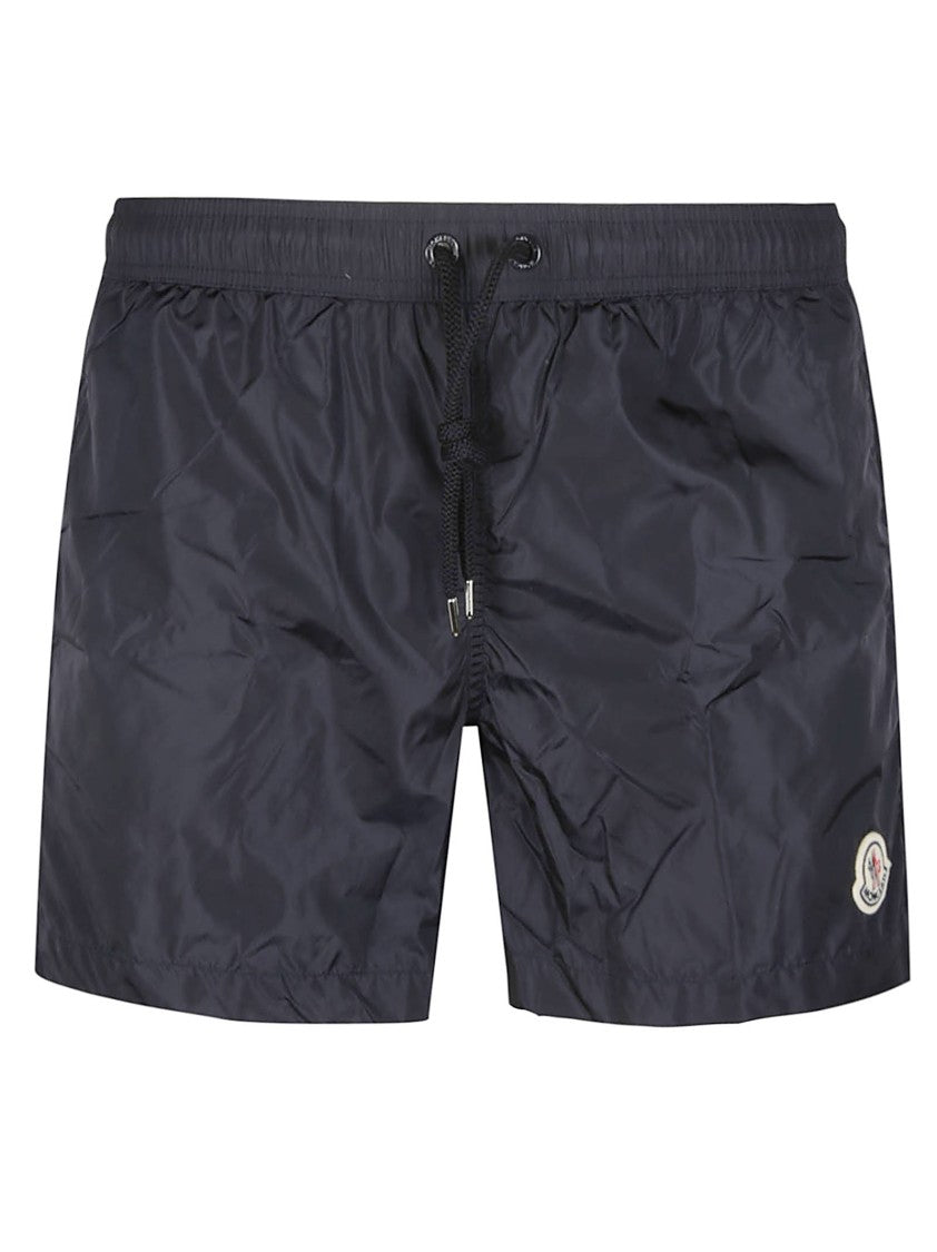 Moncler Black Patch Logo Zippered Pocket Swim Shorts