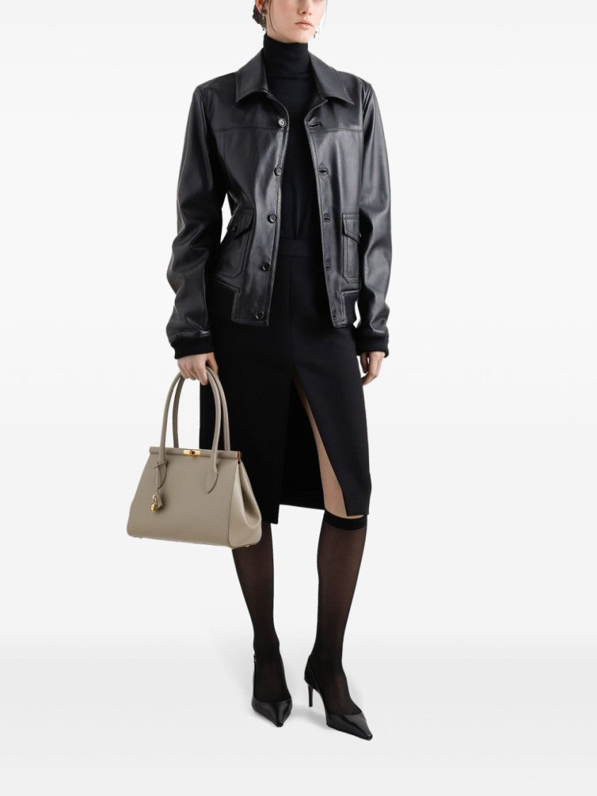 Dolce & Gabbana Grey Leather Handbag