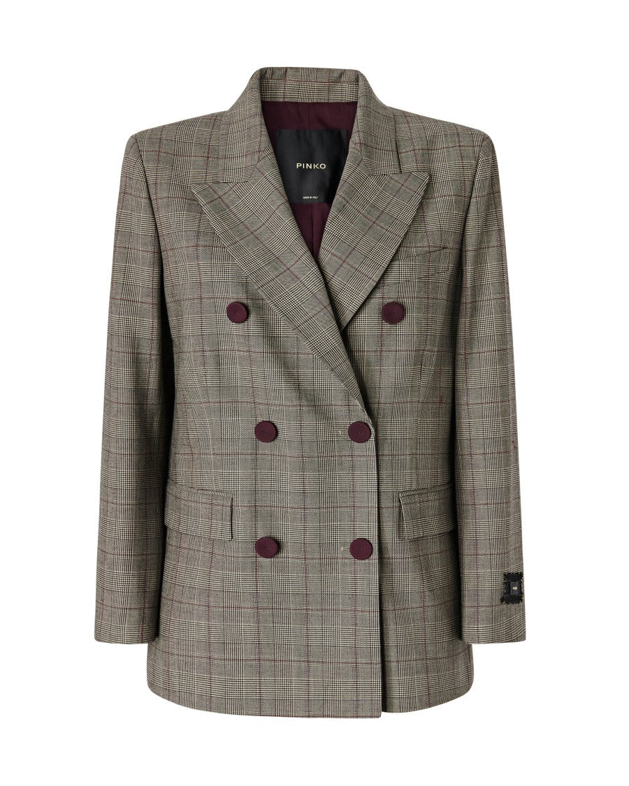 Pinko Prince Of Wales Check Wool-Blend Blazer