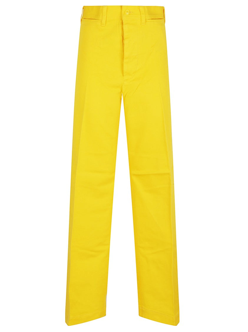 Polo Ralph Lauren Straight-Leg Trousers In Vibrant Yellow Cotton Blend