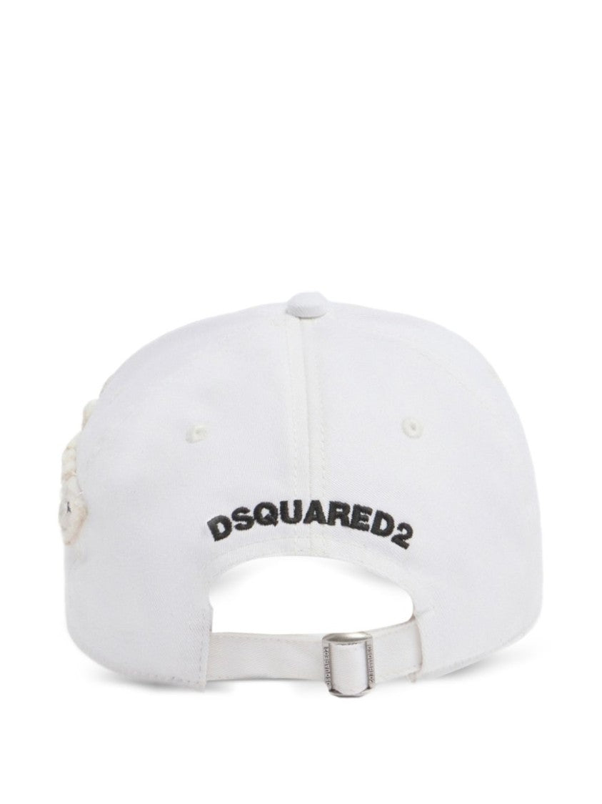 Dsquared2 White Logo Appliqué Adjustable Peak Hat