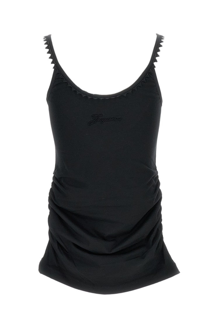 Jacquemus Round Neck Slim Fit Tank Top With Draped Effect