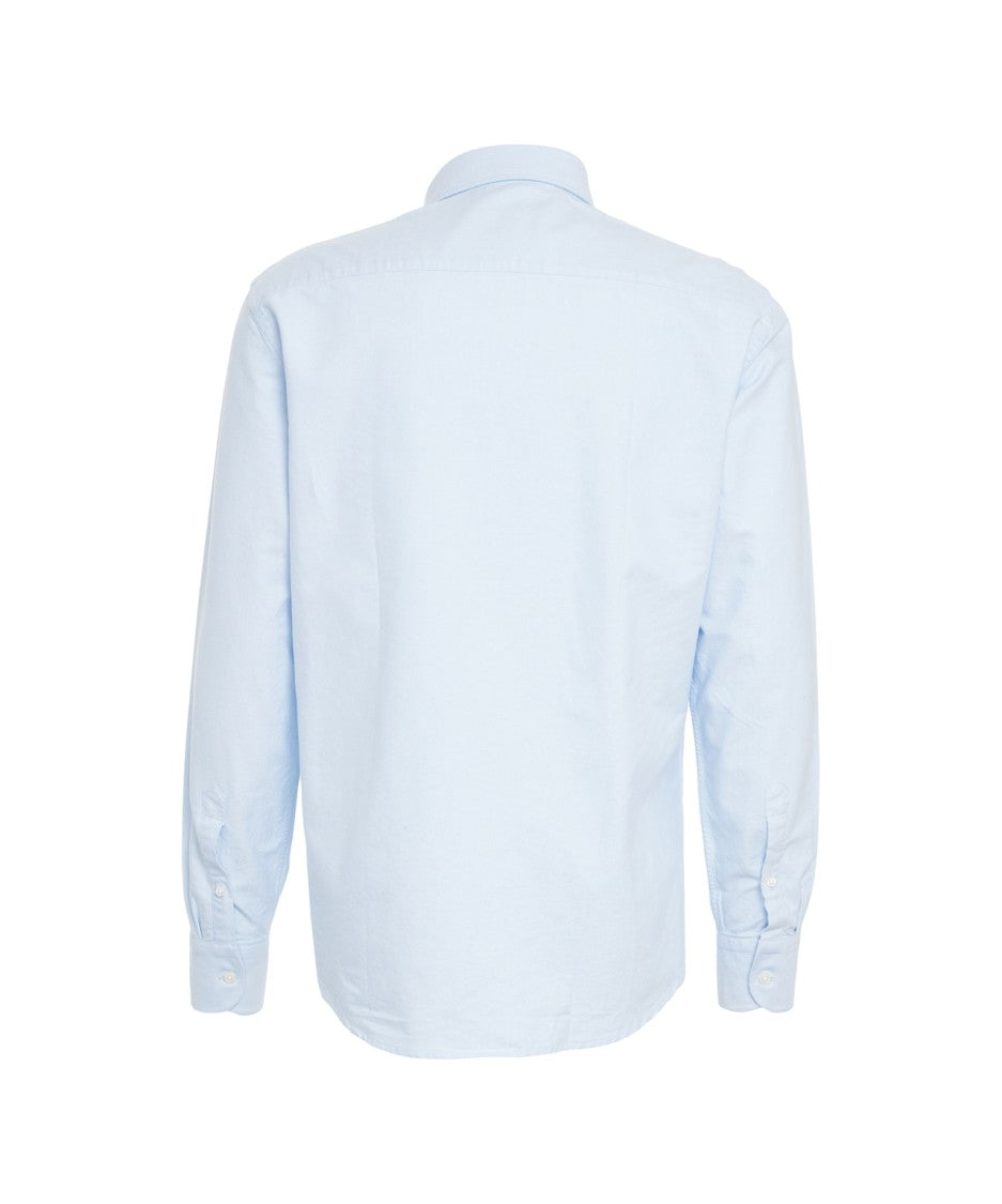 Bastoncino Classic Cotton Shirt With Button-Down Collar And Rounded Hem