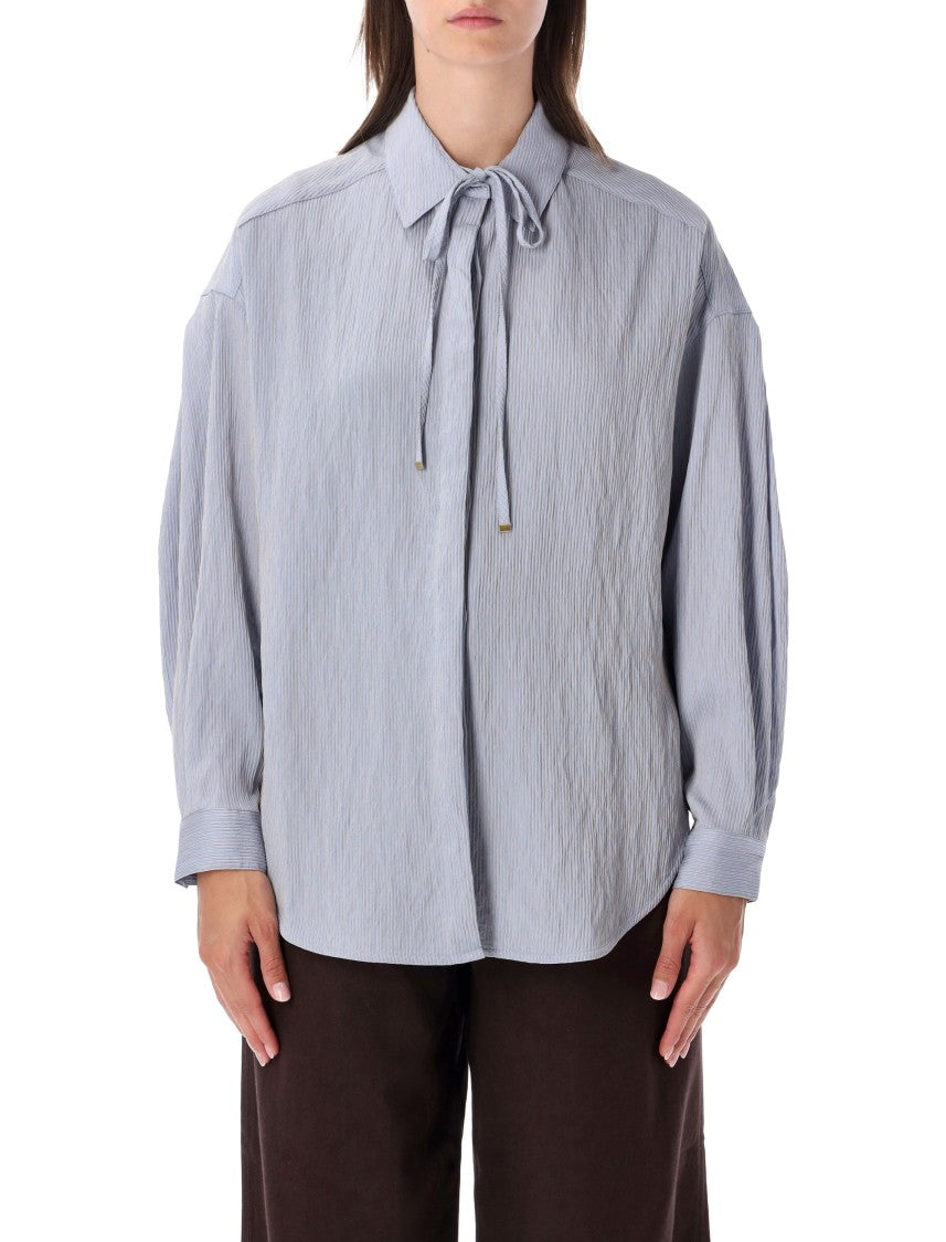 Sessùn Liza Tie-Neck Relaxed Textured Shirt