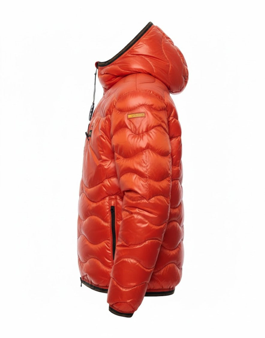 Blauer Wave-Quilted Puffer Jacket With Glossy Finish