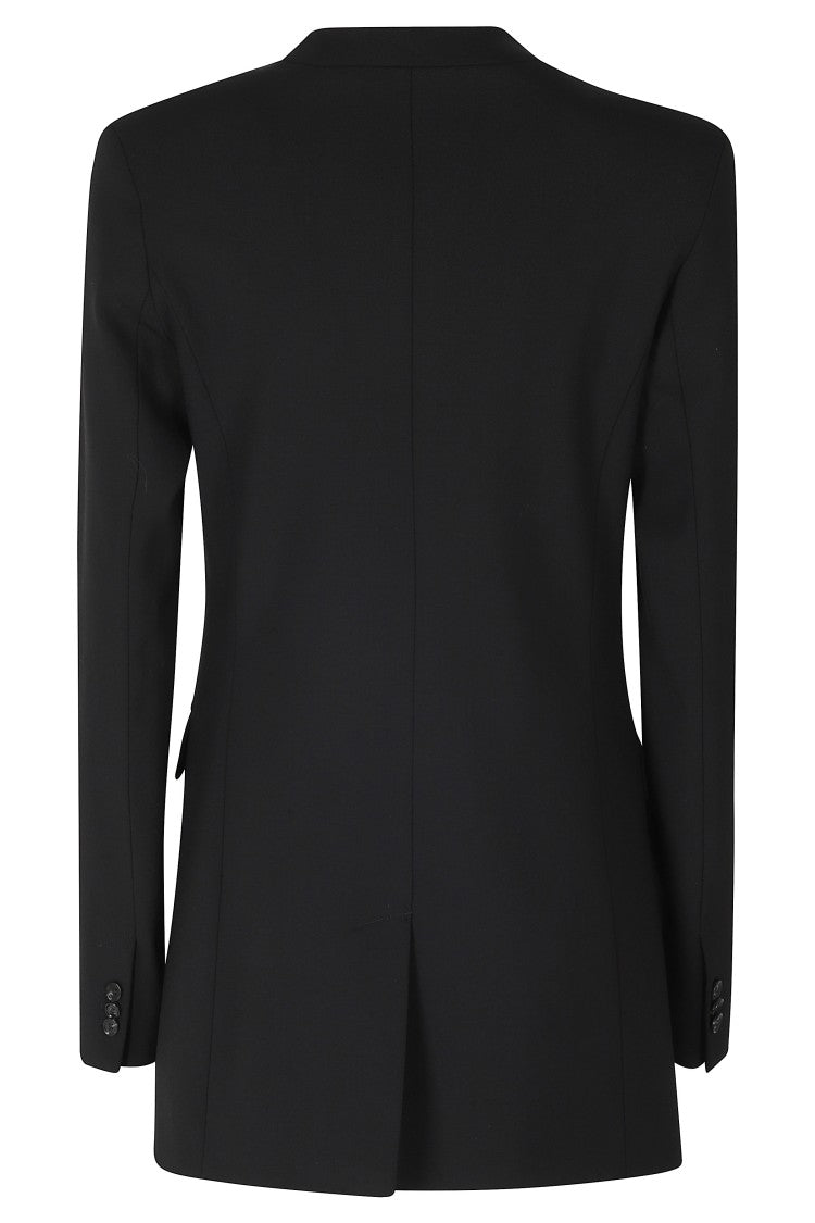 Loulou De Saison Black Collarless Double-Breasted Blazer
