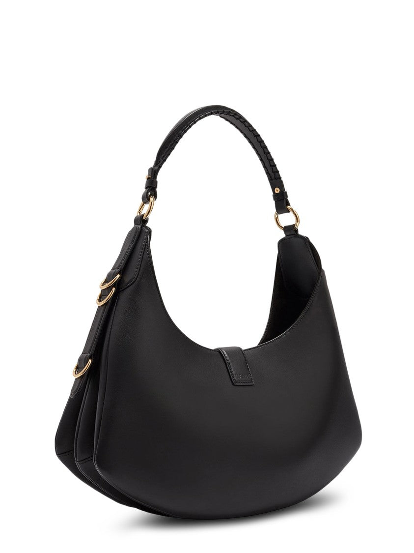 Ganni Crescent-Shaped Handbag In Recycled Leather