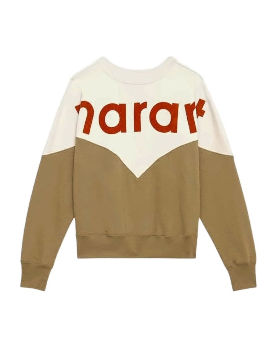 Isabel Marant Color-Block Long-Sleeve Top With Oversized Lettering