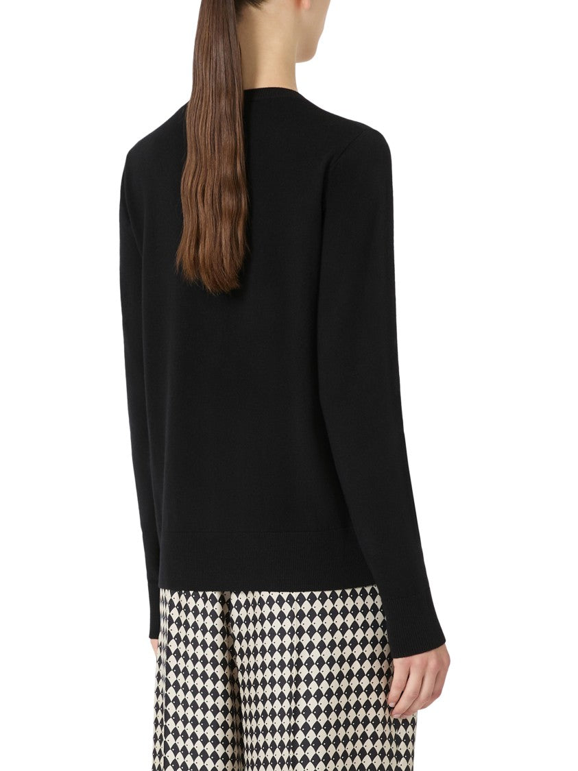 Max Mara V-Neck Wool Sweater With Long Sleeves