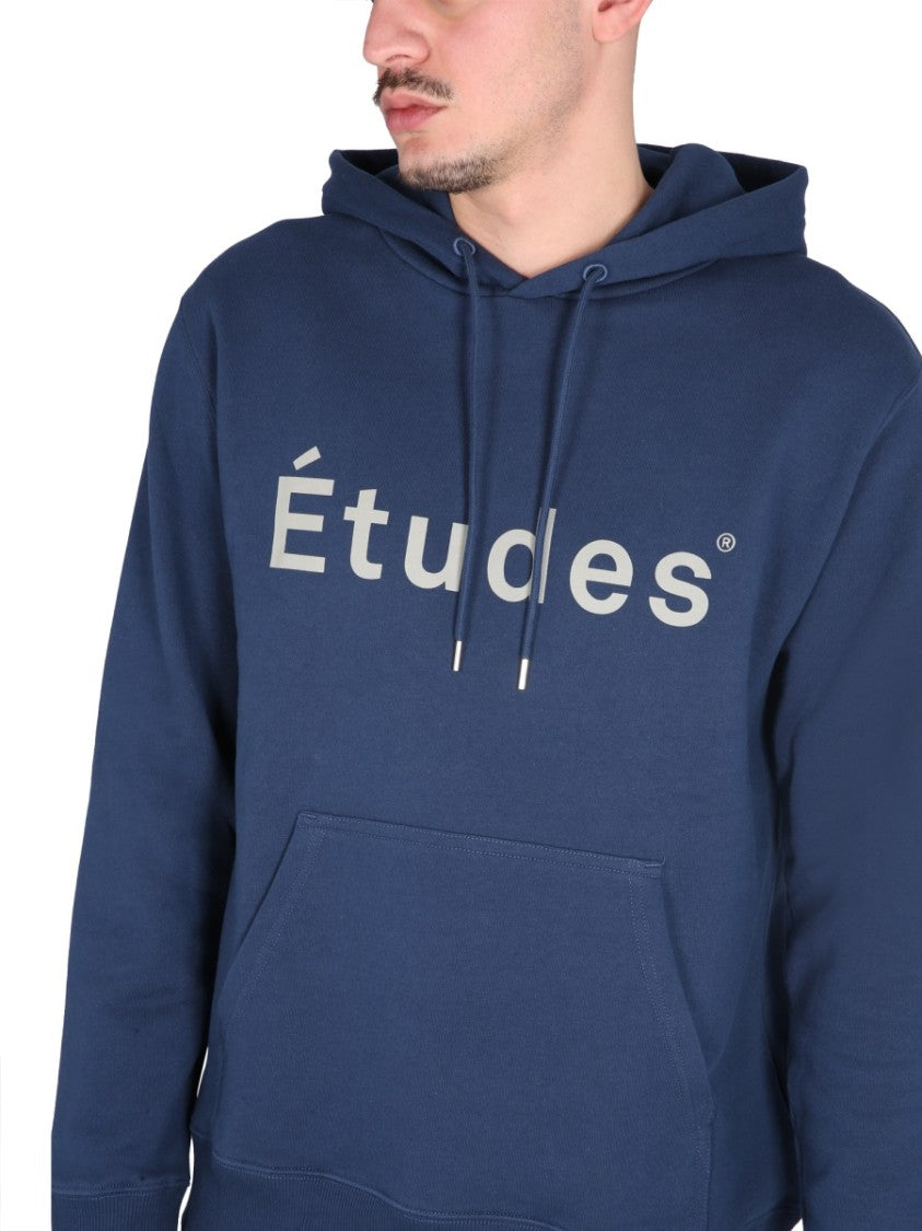 Études Cross-Neck Hoodie With Ribbed Collar