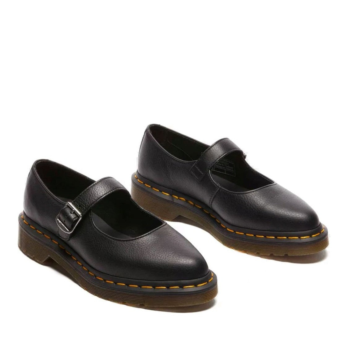 Dr. Martens Black Elphie Translucent Sole Leather Flats