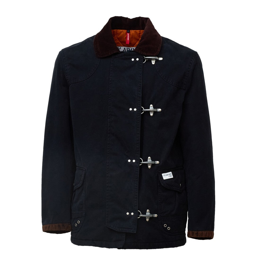 Fay Washed Gabardine Jacket With Iconic Metal Hooks