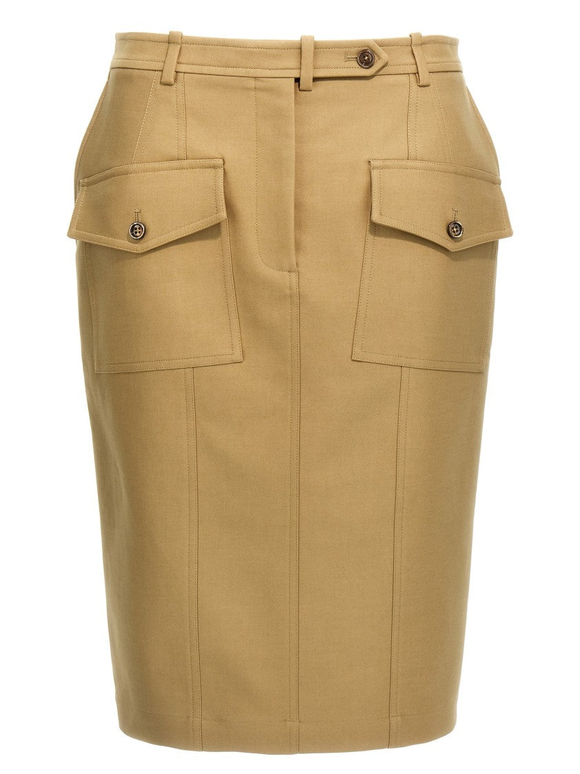 Tom Ford Fitted Pencil Skirt With Front Pockets And Back Split