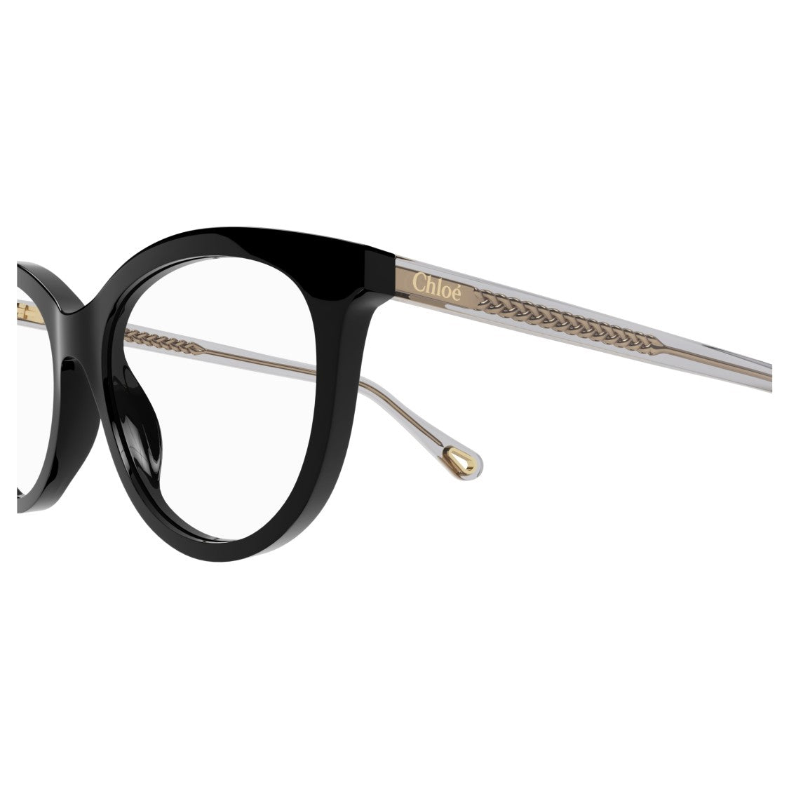 Chloé Ch0117o Rounded Black Bio Acetate Eyeglasses