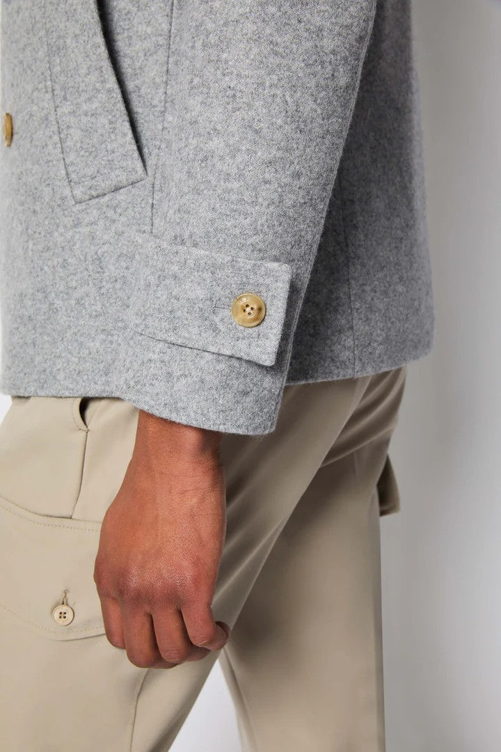 L.B.M. 1911 Light Grey Peacoat With Hood