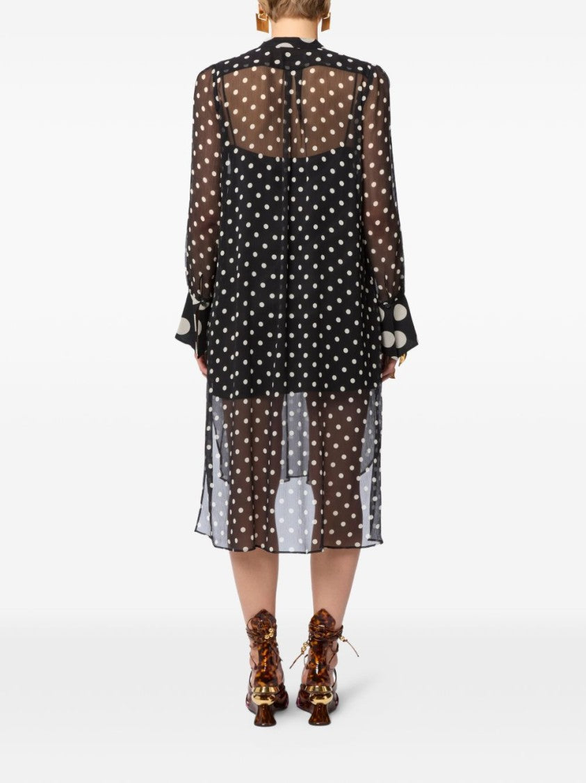 Nina Ricci Polka Dot Slip Midi Cotton Dress
