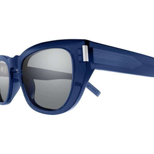 Saint Laurent Bold Angular Frame Sunglasses With Glossy Finish