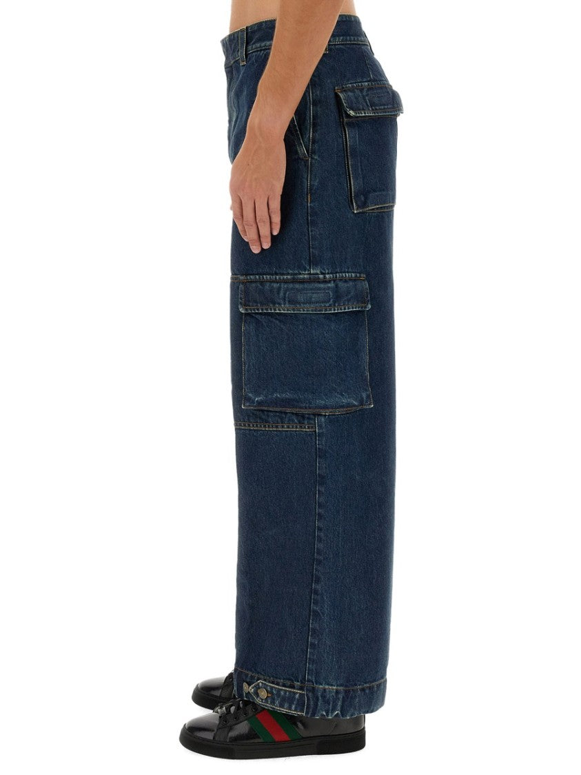 Gucci Denim Pants With Gucci Label