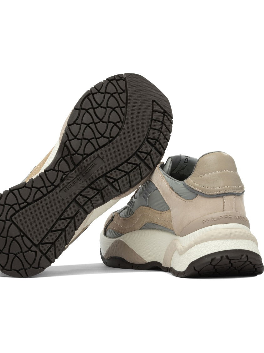 Philippe Model Paris Slip-On Beige Leather Sneakers With Sole