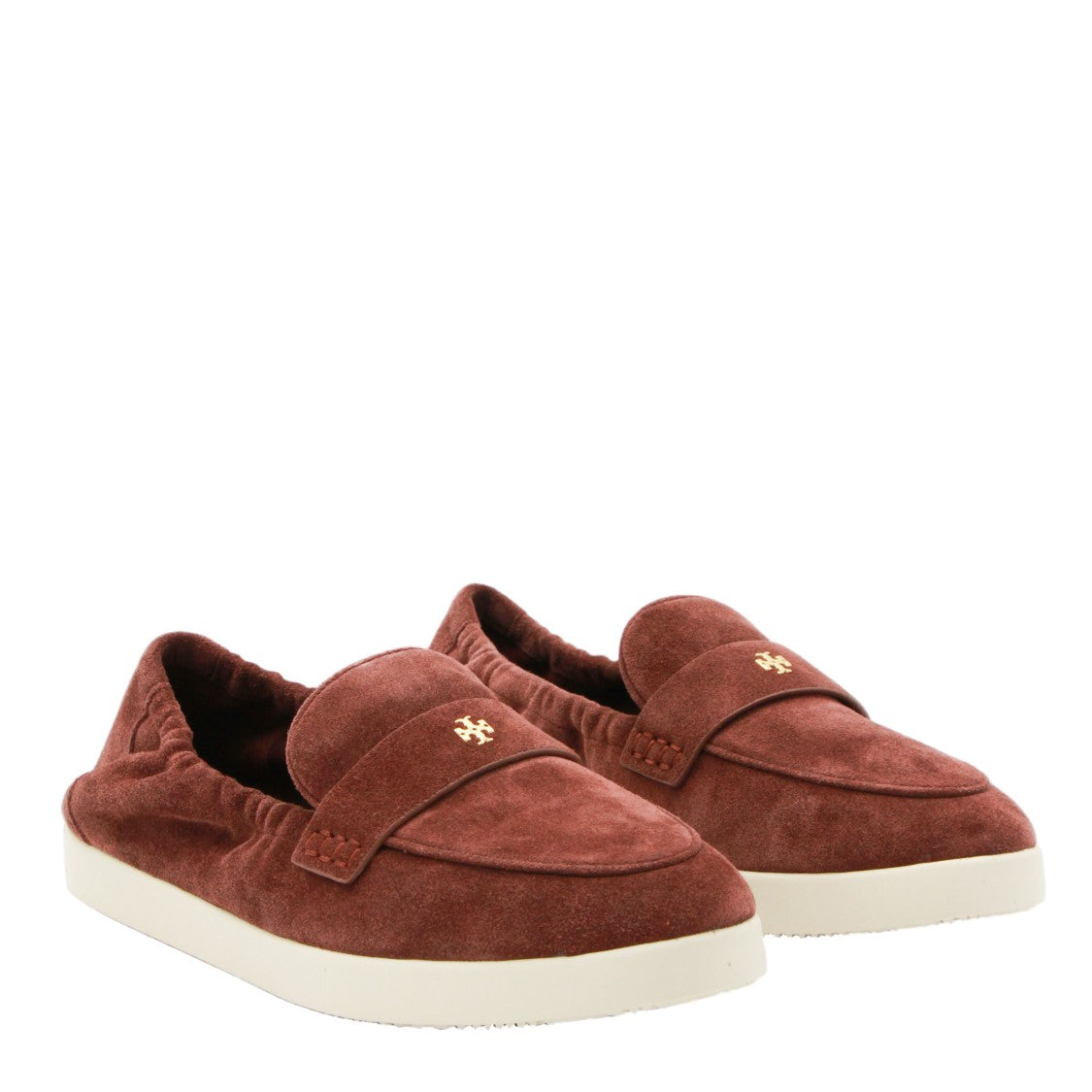 Tory Burch Moccasin-Inspired Brown Suede Flats