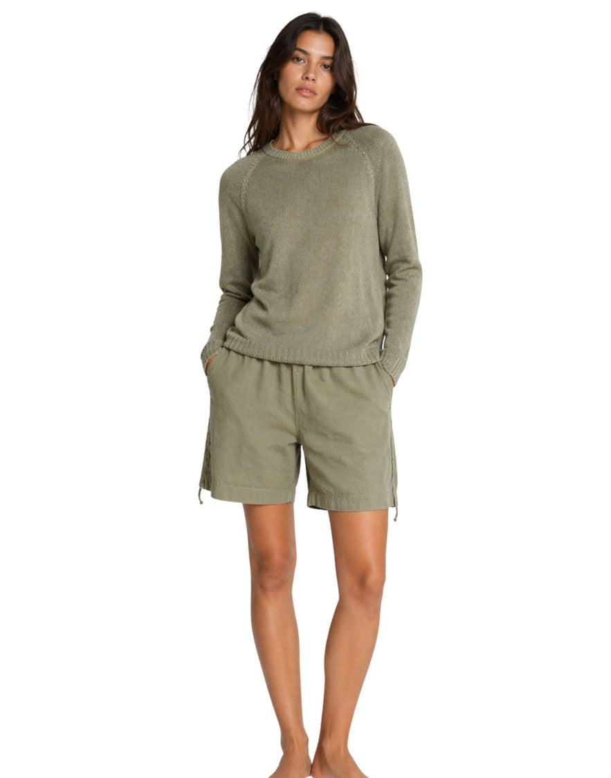 Origin Of Line Olive Raglan Sleeve Hemp Knit Top