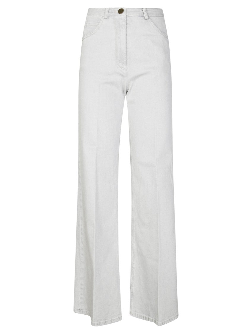 Forte Forte Tailored Wide-Leg Denim Trousers With Subtle Texture