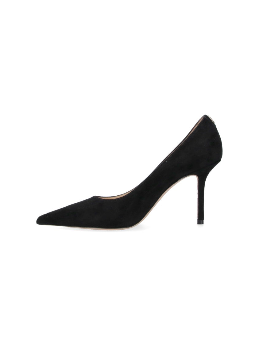 Jimmy Choo Pointed-Toe Black Pumps With Mid-Height Stiletto Heel